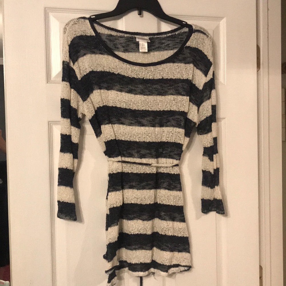 Motherhood Maternity tunic - large - blue & cream